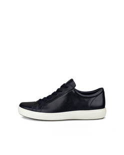 ECCO® Soft 7 baskets en cuir pour homme - Bleu - Outside