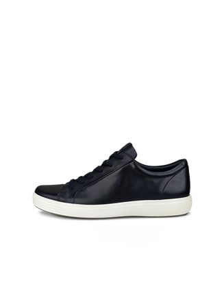 ECCO® Soft 7 baskets en cuir pour homme - Bleu - Outside