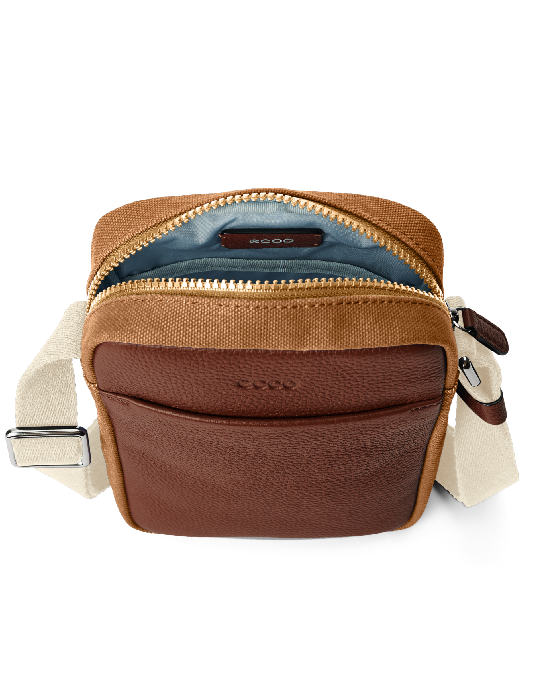 ECCO® North-South Leather Crossbody Bag - Brown - Inside