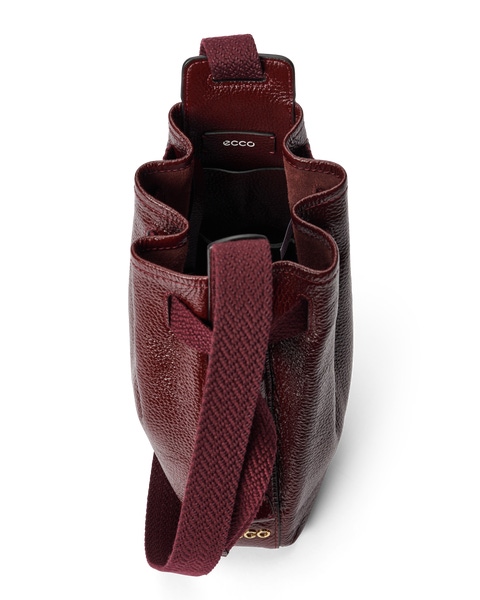 ECCO® Sail Medium Shine Pebbled Leather Hobo Bag | Red