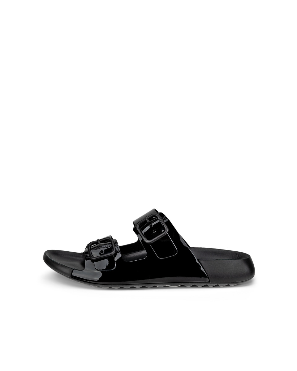 Women s ECCO Cozmo Leather Two Strap Sandal Black