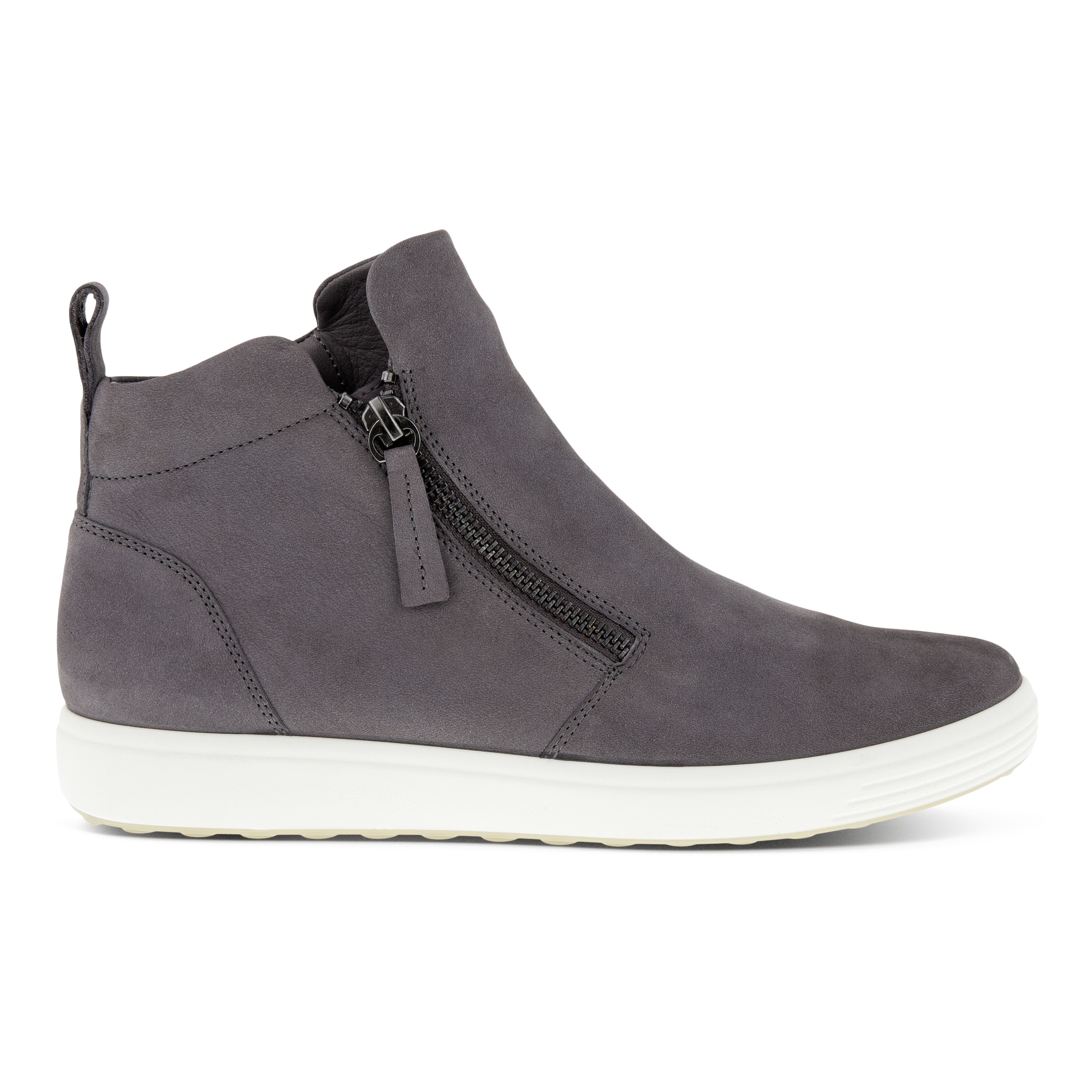 ECCO Soft 7 Women's Zipped Ankle Boot - Grey - Outside