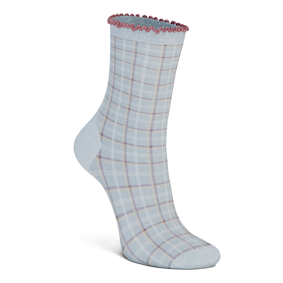 ECCO Women's Classic Checkered Socks - Blue - Main
