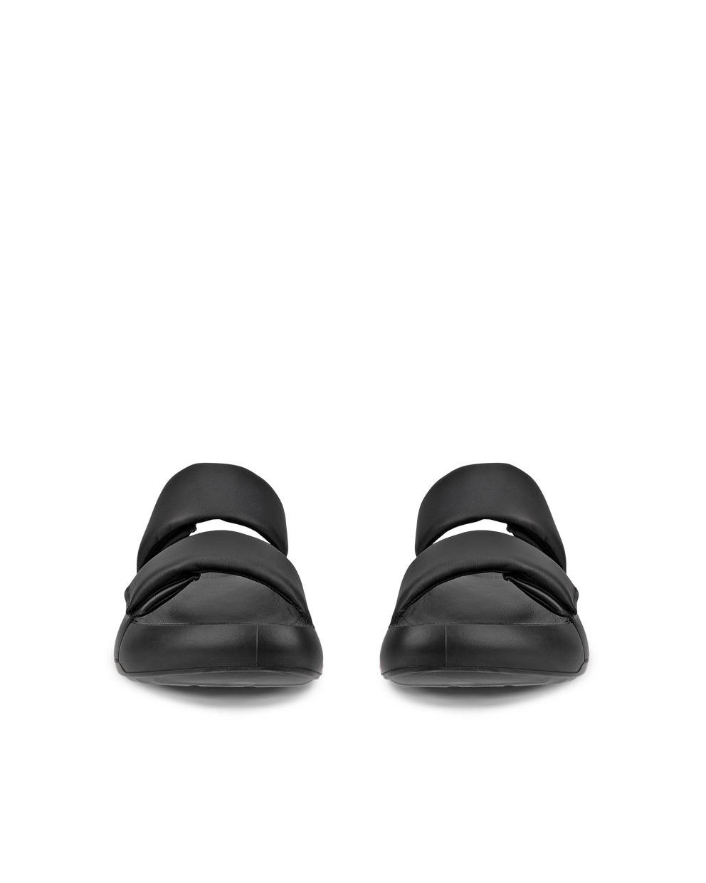 Women's ECCO® Cozmo PF Leather Two Strap Sandal - Black - Front pair