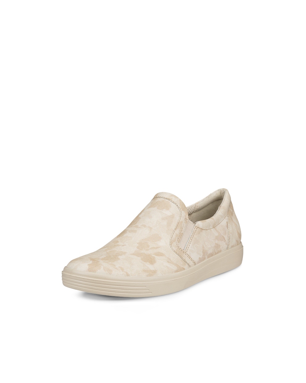 Women's ECCO® Soft Classic Leather Slip-On - Beige - Main