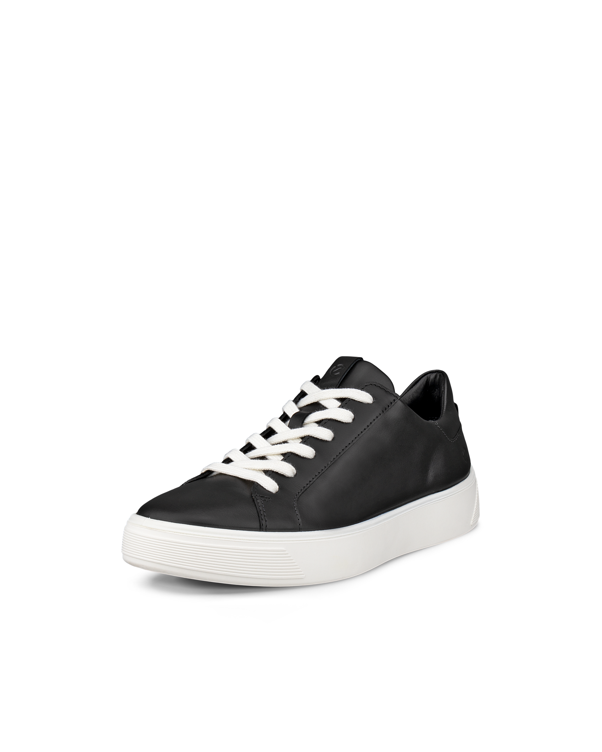 Women's ECCO® Street Tray Leather Sneaker - Black - Main