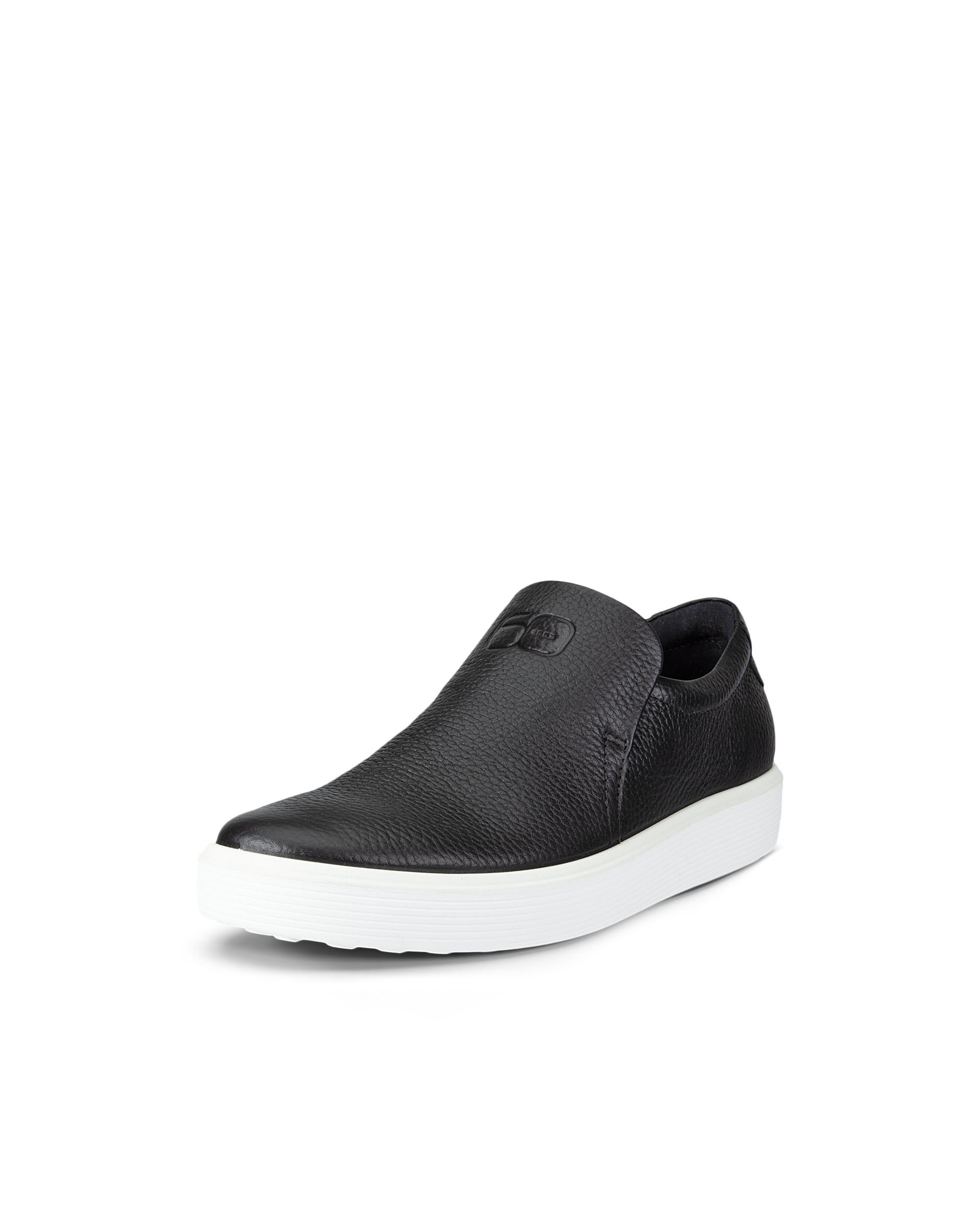 Women's ECCO® Soft 60 Leather Slip-On Sneaker - Black - Main