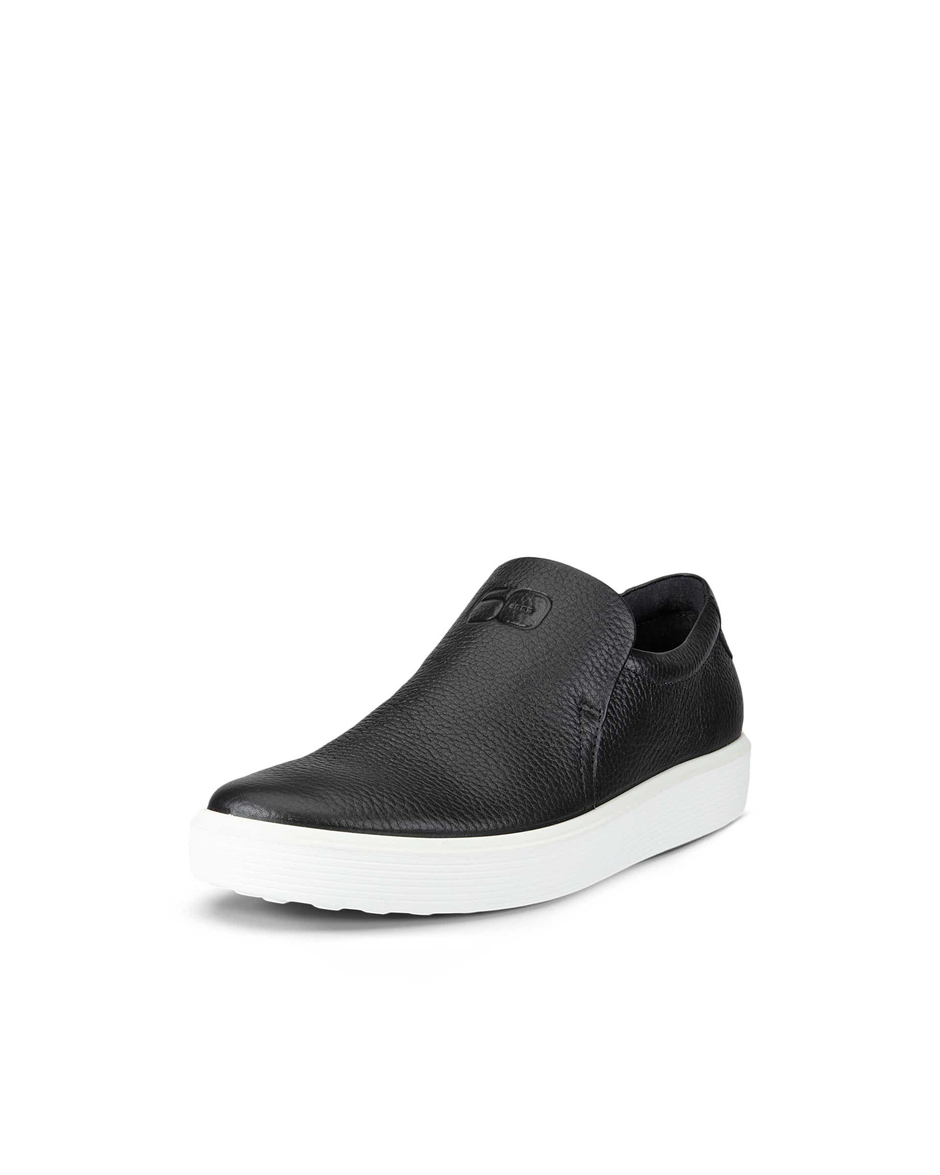 ECCO Soft 60 ウィメンズ レザースリッポンスニーカー - 黒 - Main