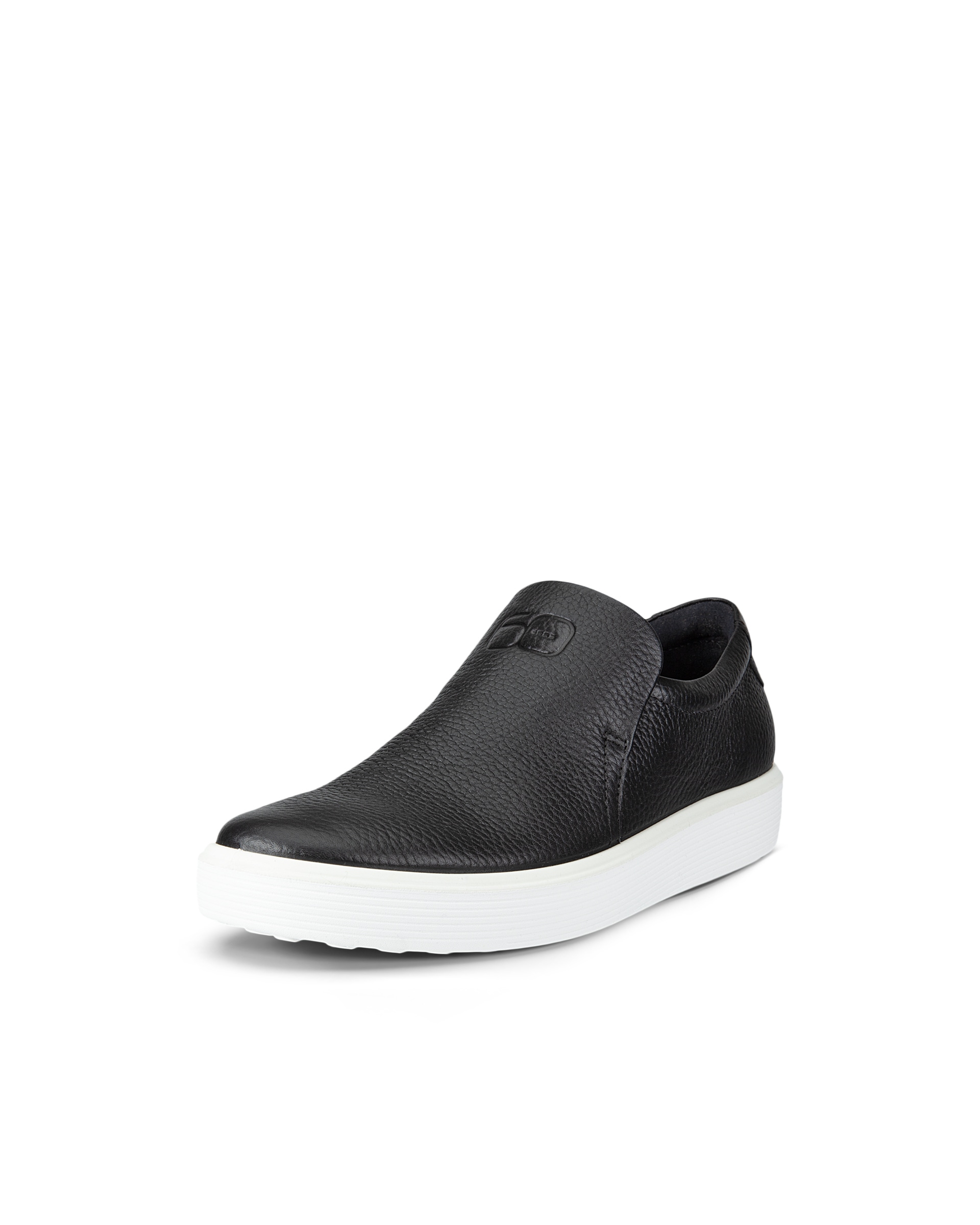 Women's ECCO® Soft 60 Leather Slip-On Sneaker - Black - Main