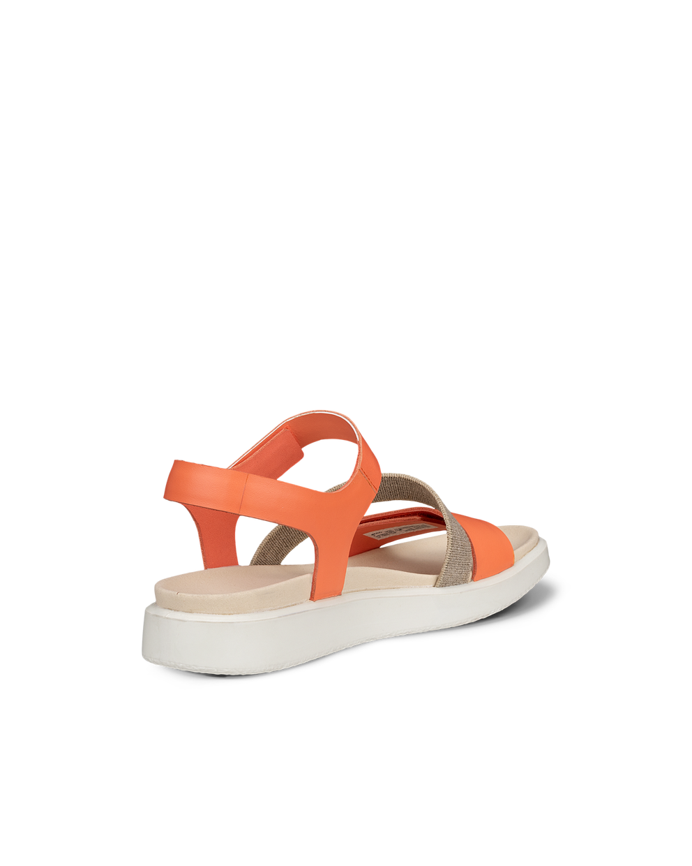 Women's ECCO® Flowt Nubuck Flat Sandal - Orange - Back