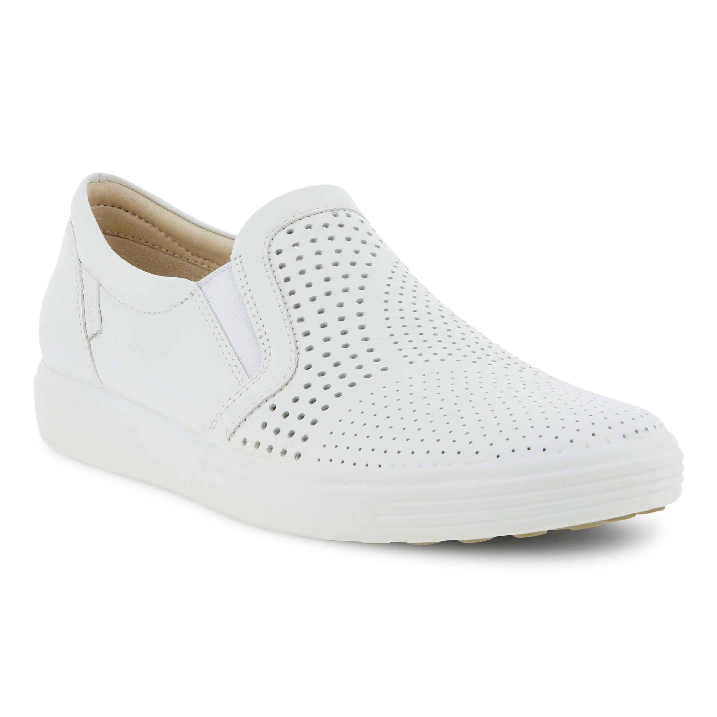 ECCO Soft 7 ウィメンズ レザースリッポンスニーカー - 白 - Main