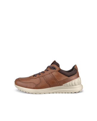 Men's ECCO® Astir Lite Leather Sneaker - Brown - Outside