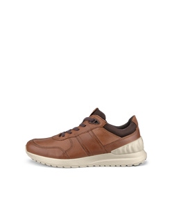 Men's ECCO® Astir Lite Leather Sneaker - Brown - Outside