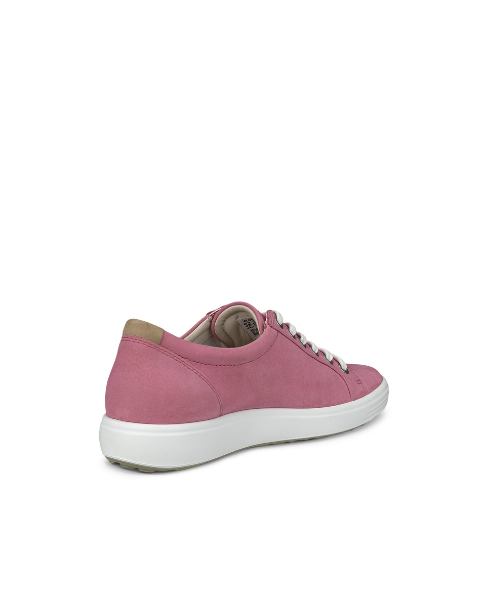 Women s ECCO Soft 7 Nubuck Sneaker Pink