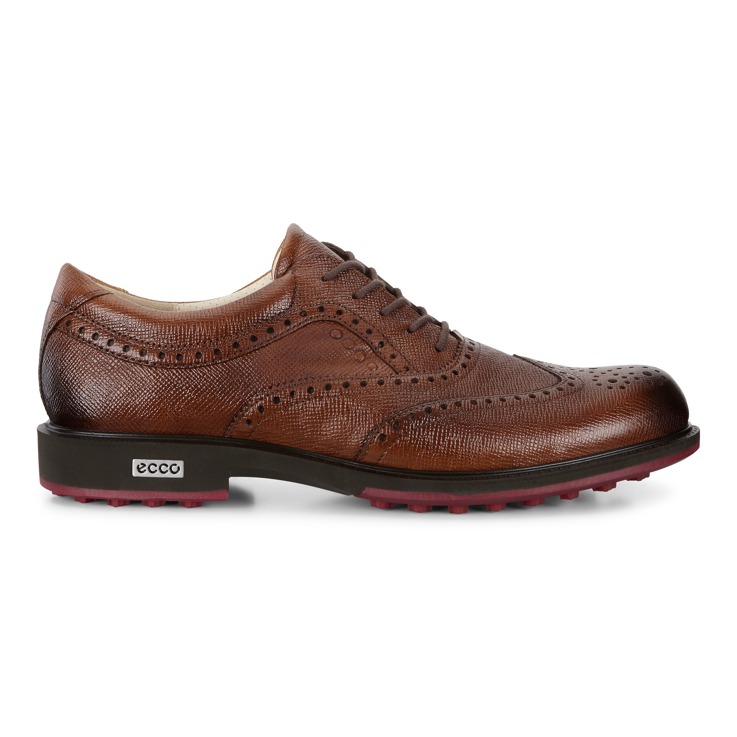 ECCO Men Tour Hybrid Golf Wingtip - Brown - Outside