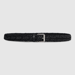 Unisex ECCO® Small Formal Braided Belt - Black - Main