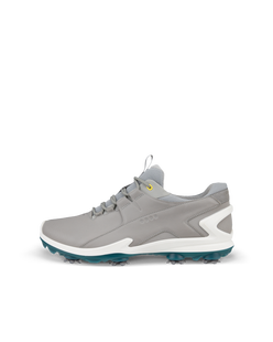 ECCO® Golf Biom Tour chaussure de golf crantée imperméable en cuir pour homme - Gris - Outside