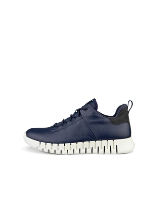 ECCO® Gruuv baskets en cuir pour homme - Bleu - Outside