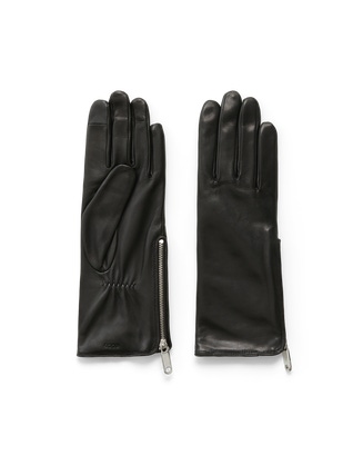 ECCO Gloves Zipped ウィメンズ レザーグローブ - Black - Main
