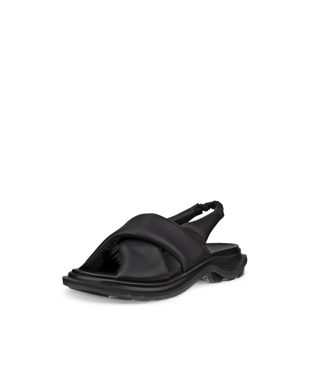 Women's ECCO® Offroad Leather Walking Sandal - Black - Main