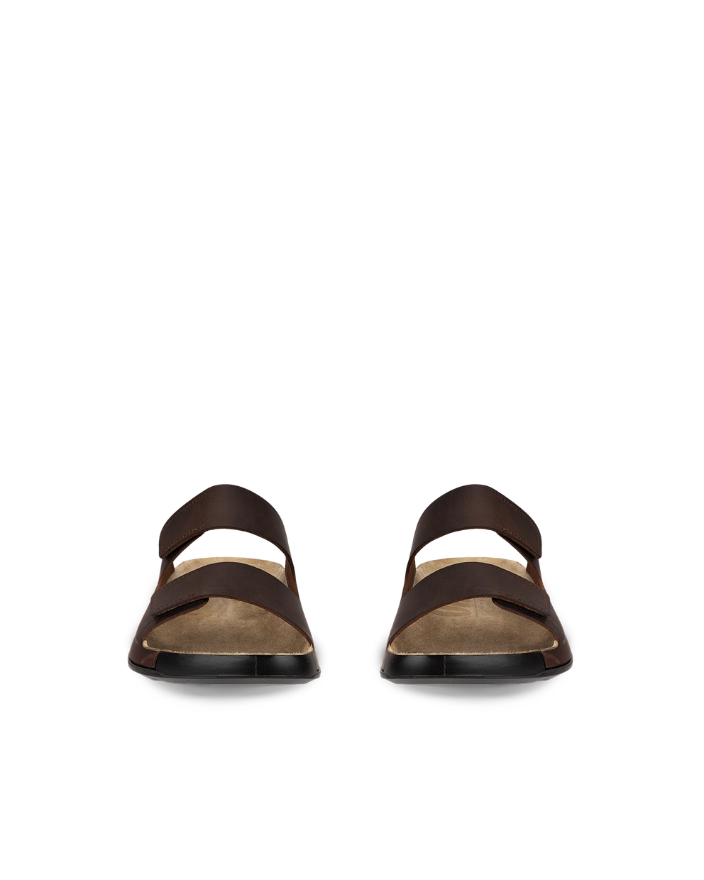 남성 ECCO® Cozmo 누벅 투 스트랩 샌들 - Brown - Front pair