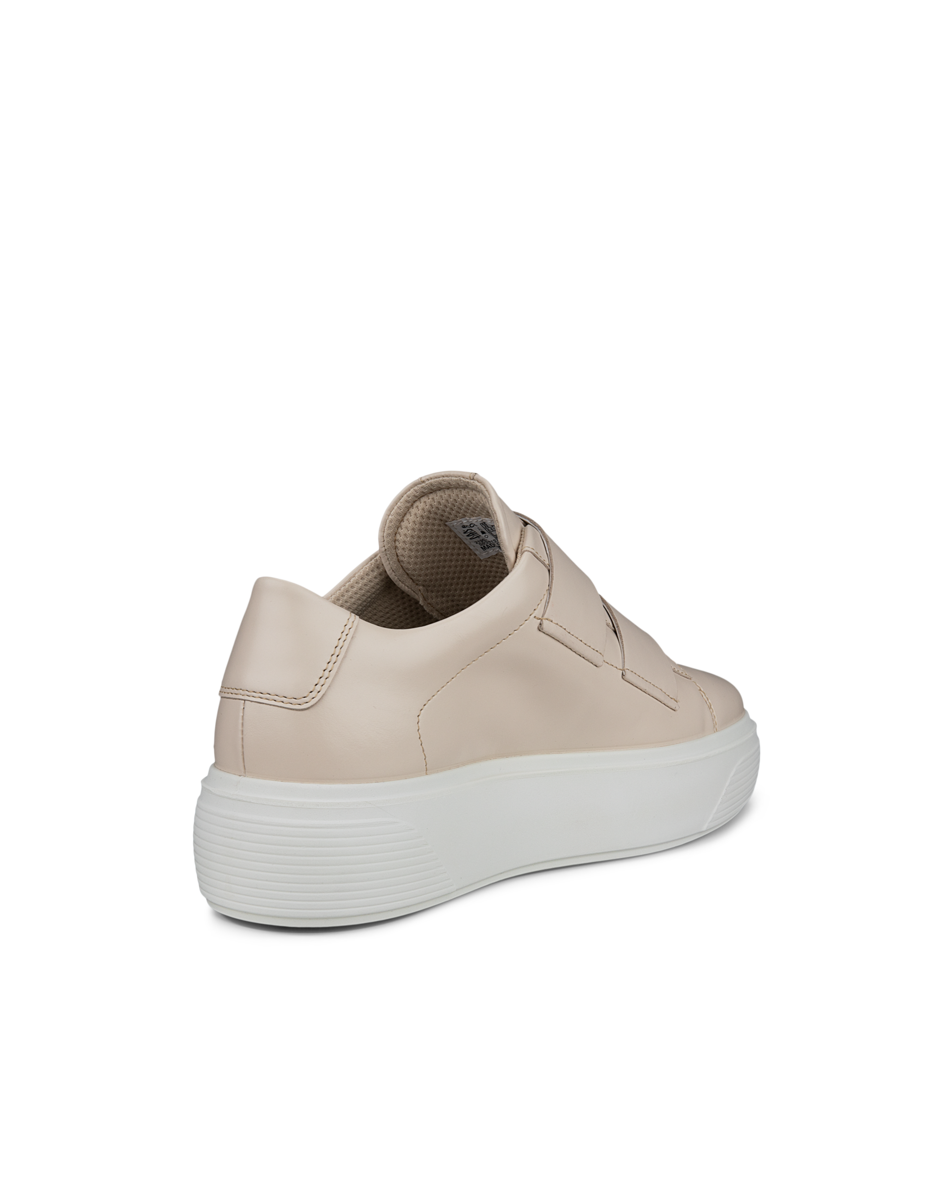 ECCO® Street Platform baskets en cuir pour femme - Beige - Back