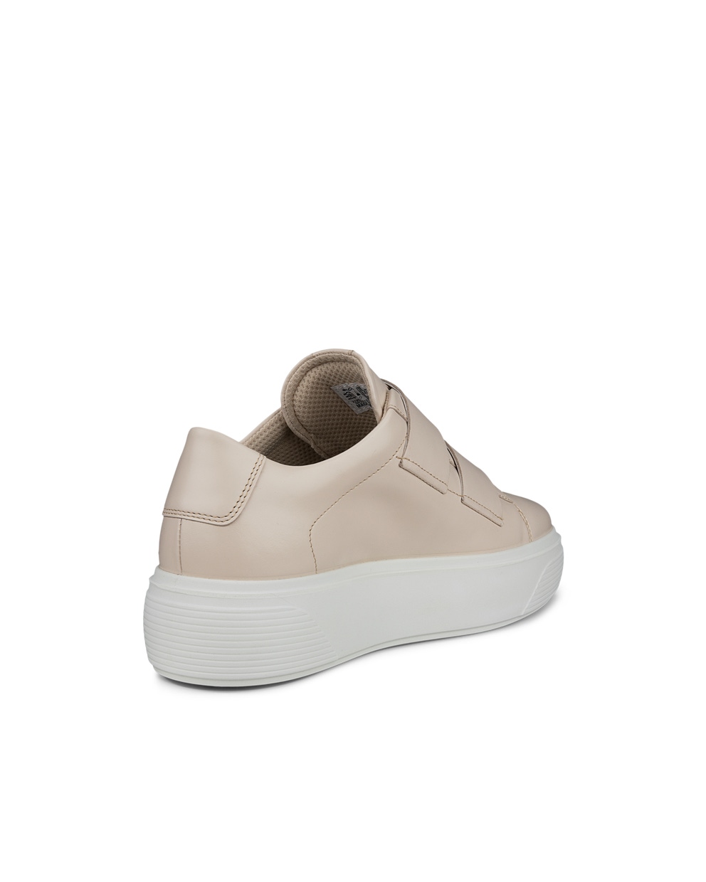 Women's ECCO® Street Platform Leather Sneaker - Beige - Back