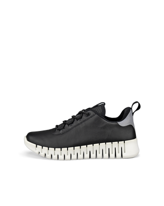 Women's ECCO® Gruuv Leather Sneaker - Black - Outside