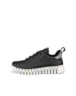 Women's ECCO® Gruuv Nubuck Sneaker - Black - Outside