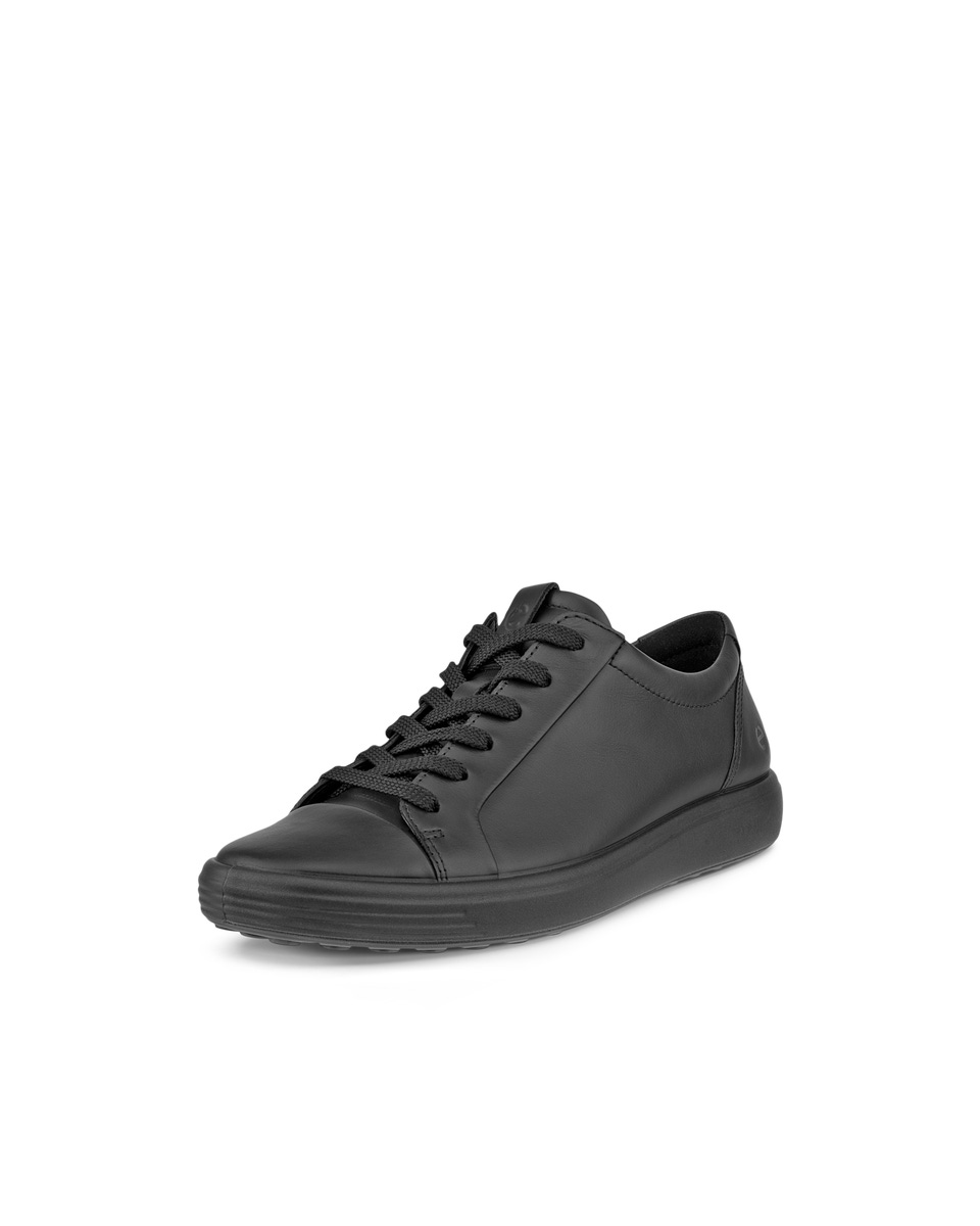 Women s ECCO Soft 7 Leather Sneaker Black