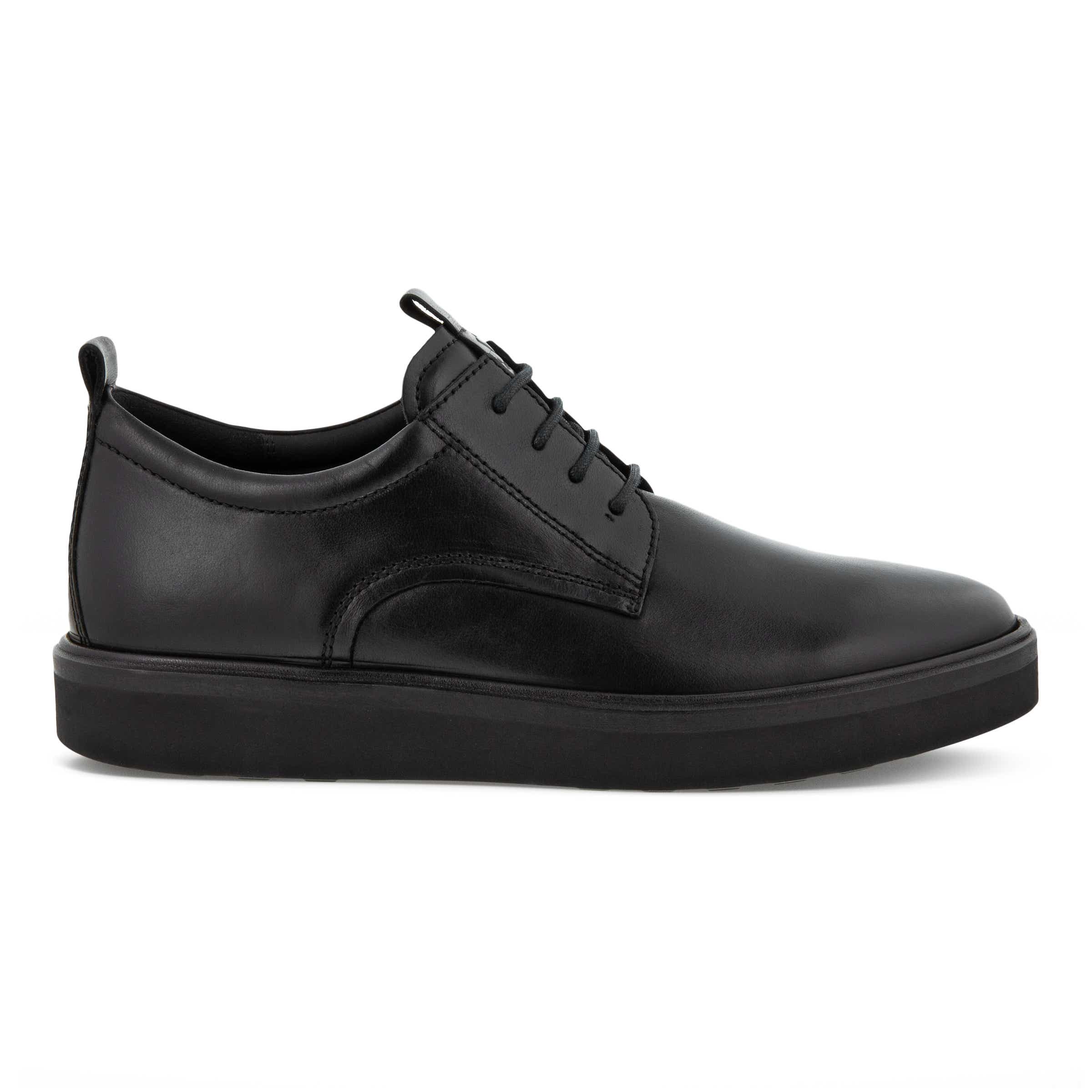 ECCO Techwelt メンズ レザーダービーシューズ - 黒 - Outside