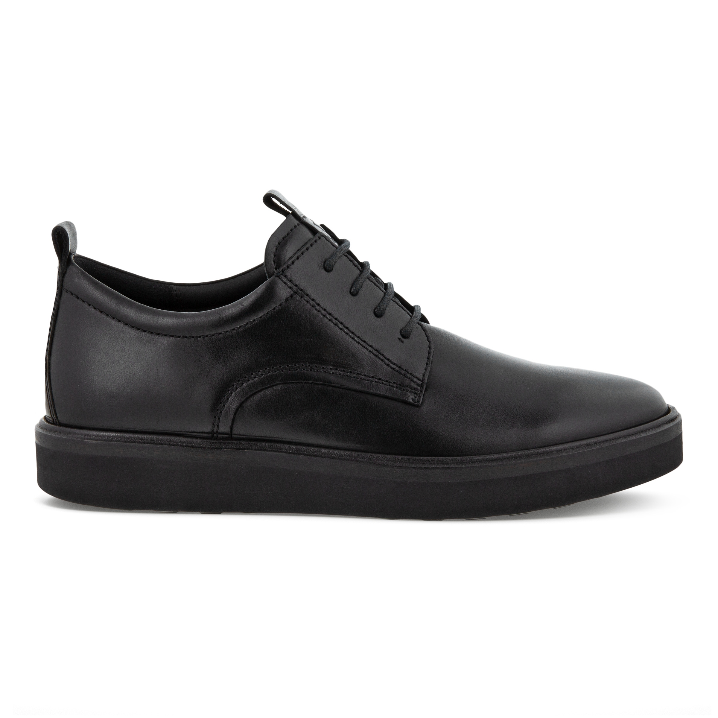 ECCO Techwelt メンズ レザーダービーシューズ - 黒 - Outside