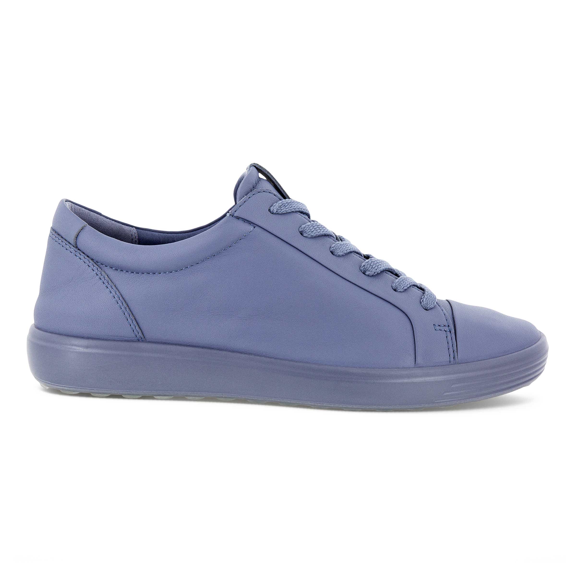ECCO Soft 7 ウィメンズ レザースニーカー - 青 - Outside