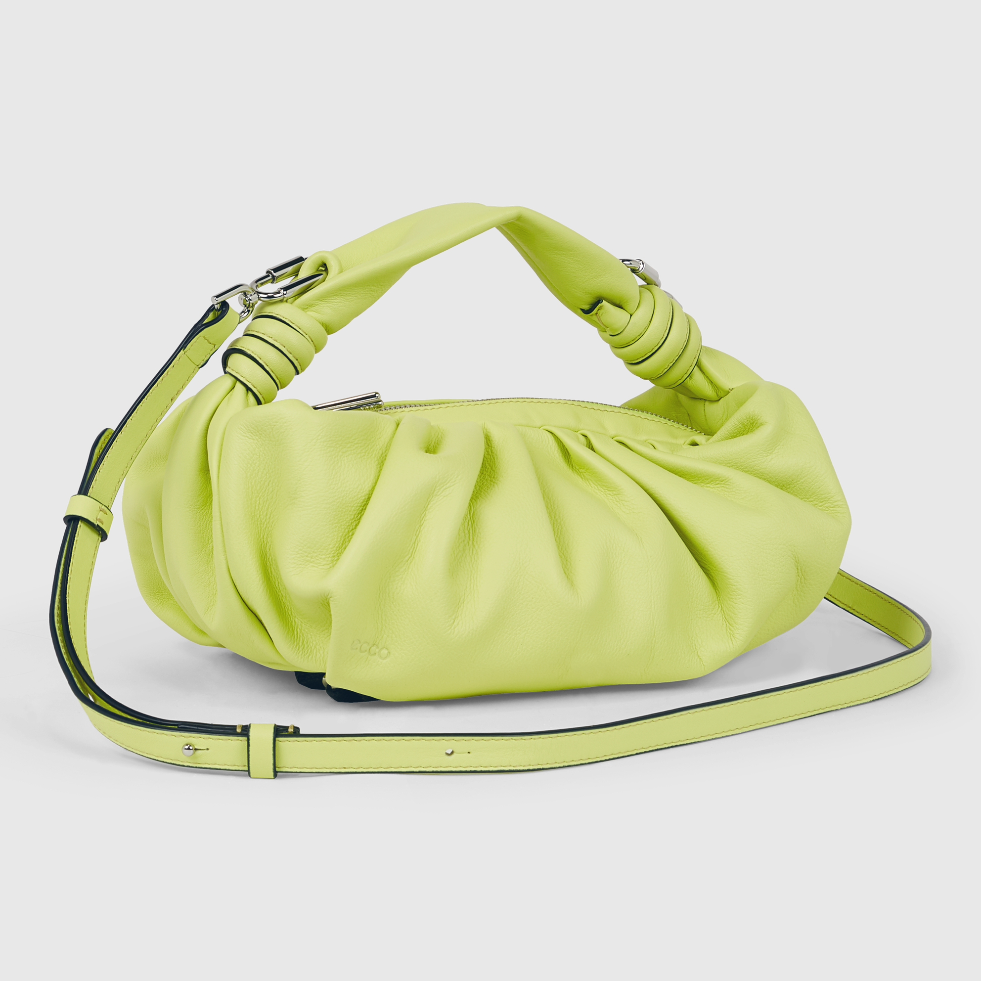 ECCO® Scrunch Leather Hobo Bag - Green - Main