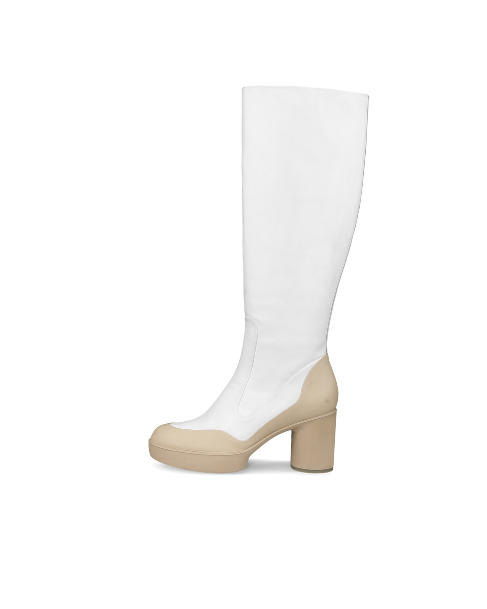 Women s ECCO Shape Sculpted Motion 55 Leather High Cut Boot White