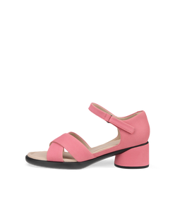 Women's ECCO® Sculpted Sandal LX 35 Leather Heeled Sandal - Pink - Outside