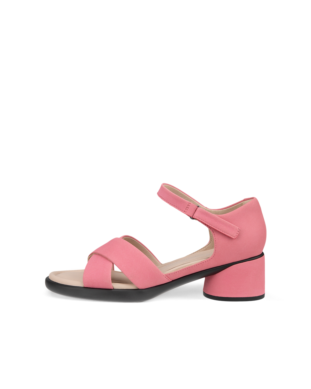 Women's ECCO® Sculpted Sandal LX 35 Nubuck Heeled Sandal - Pink - Outside