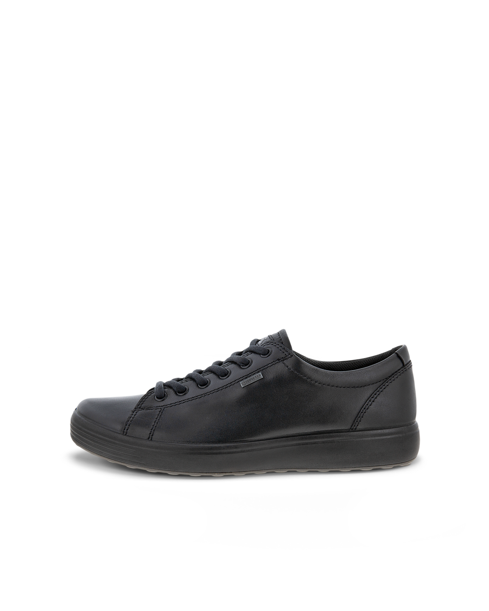 Men s ECCO Soft 7 Leather Sneaker Black