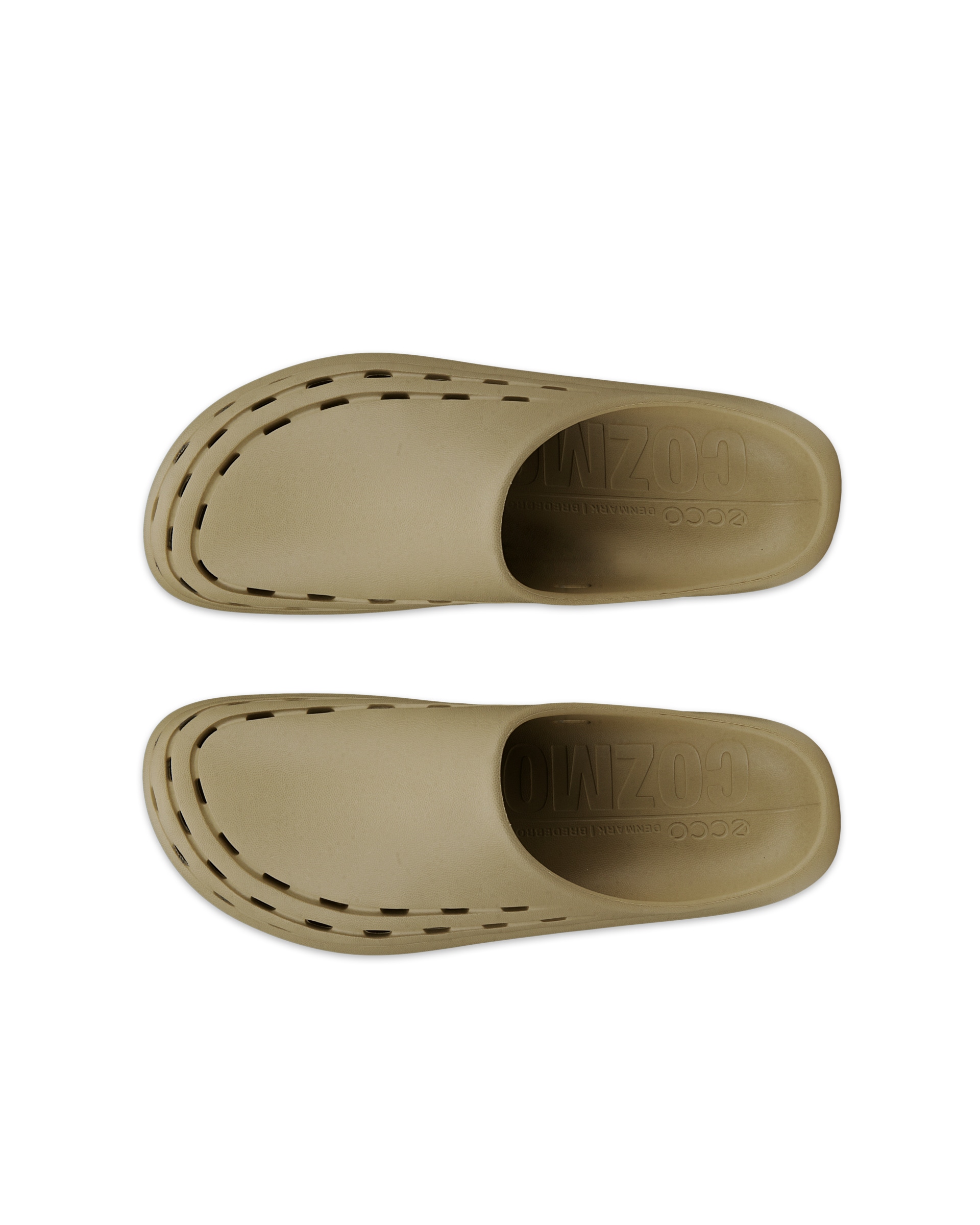 Men's ECCOยฎ Cozmo Slide Slider - Beige - Top left pair
