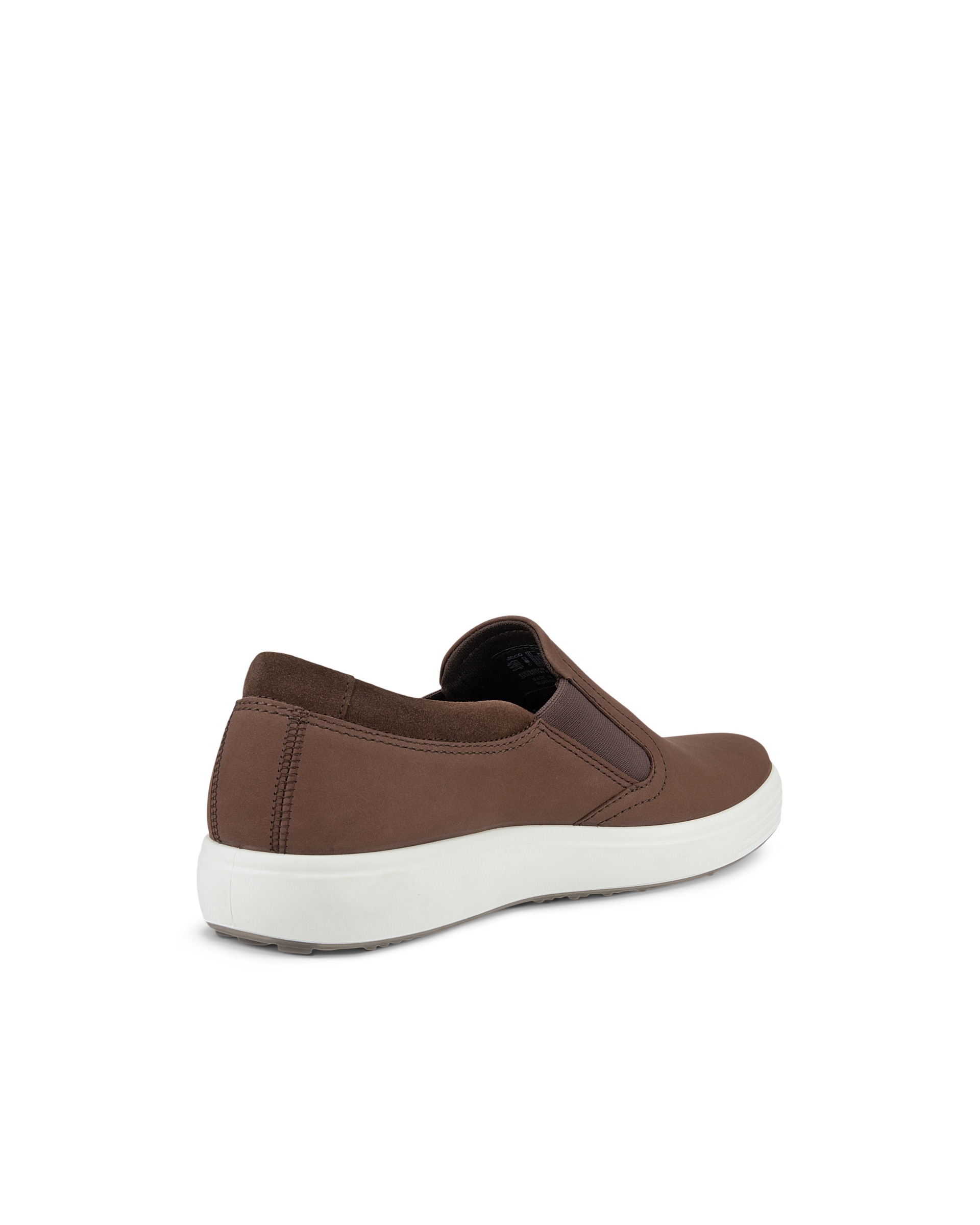 Men's ECCO® Soft 7 Nubuck Slip-On - Brown - Back