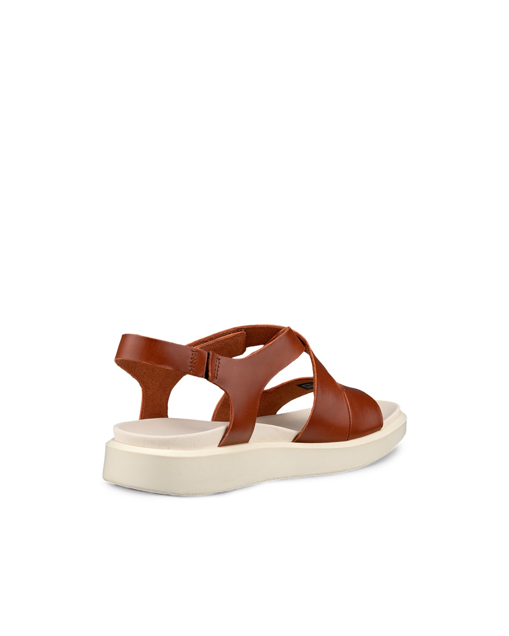 Women's ECCO® Flowt Leather Flat Sandal - Brown - Back