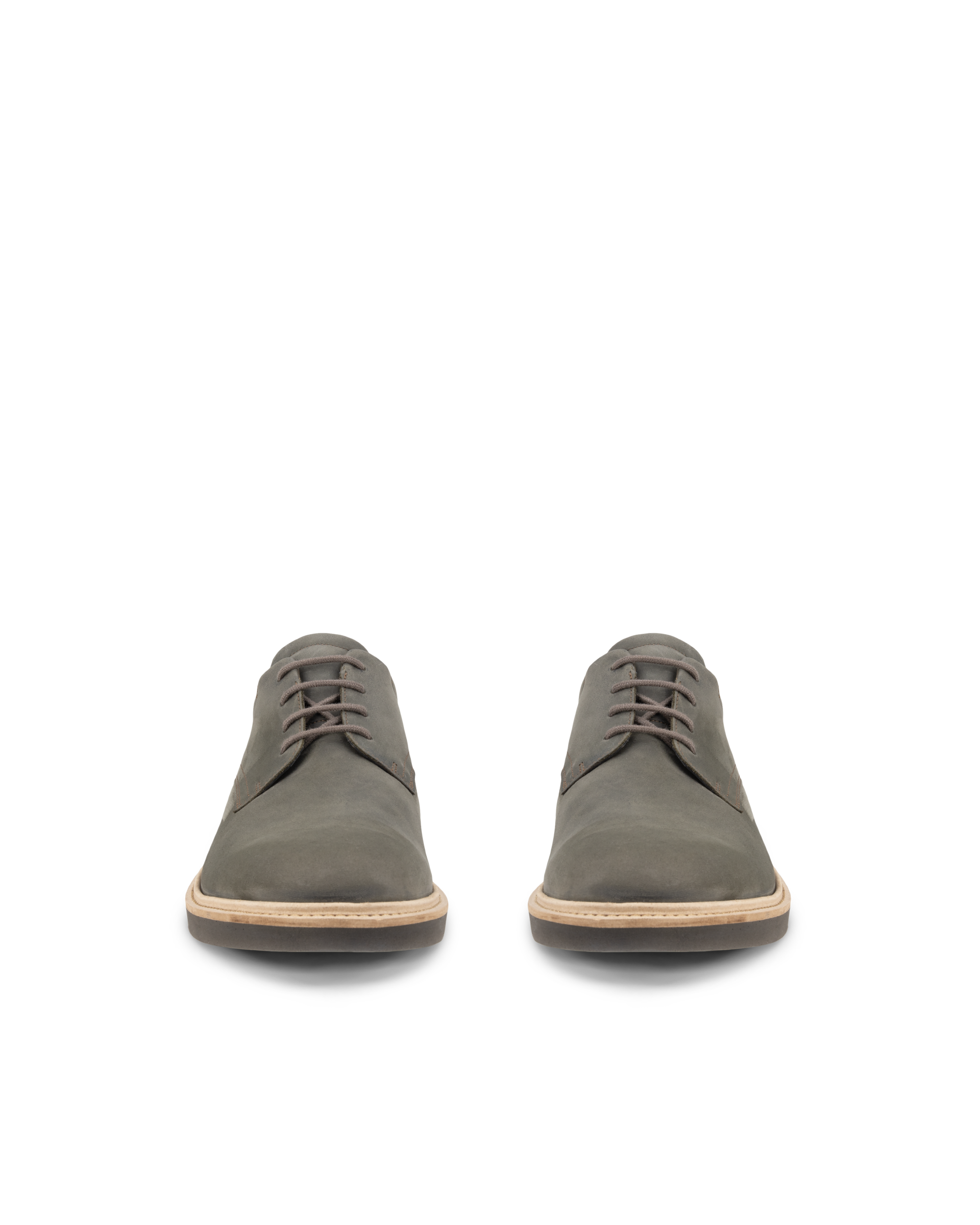 ECCO® Metropole London derbies en nubuck pour homme - Gris - Front pair