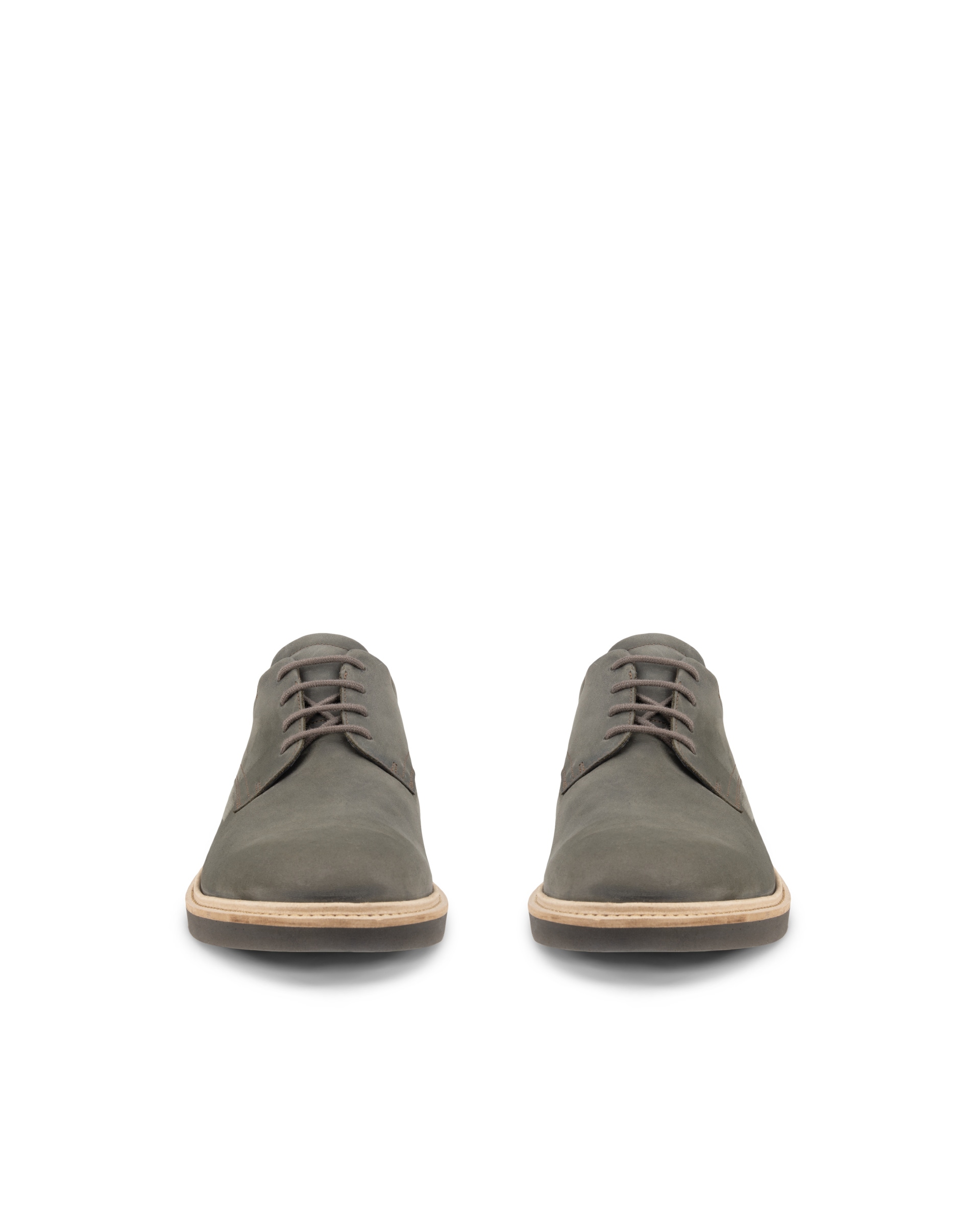 Men's ECCO® Metropole London Nubuck Derby Shoe - Grey - Front pair