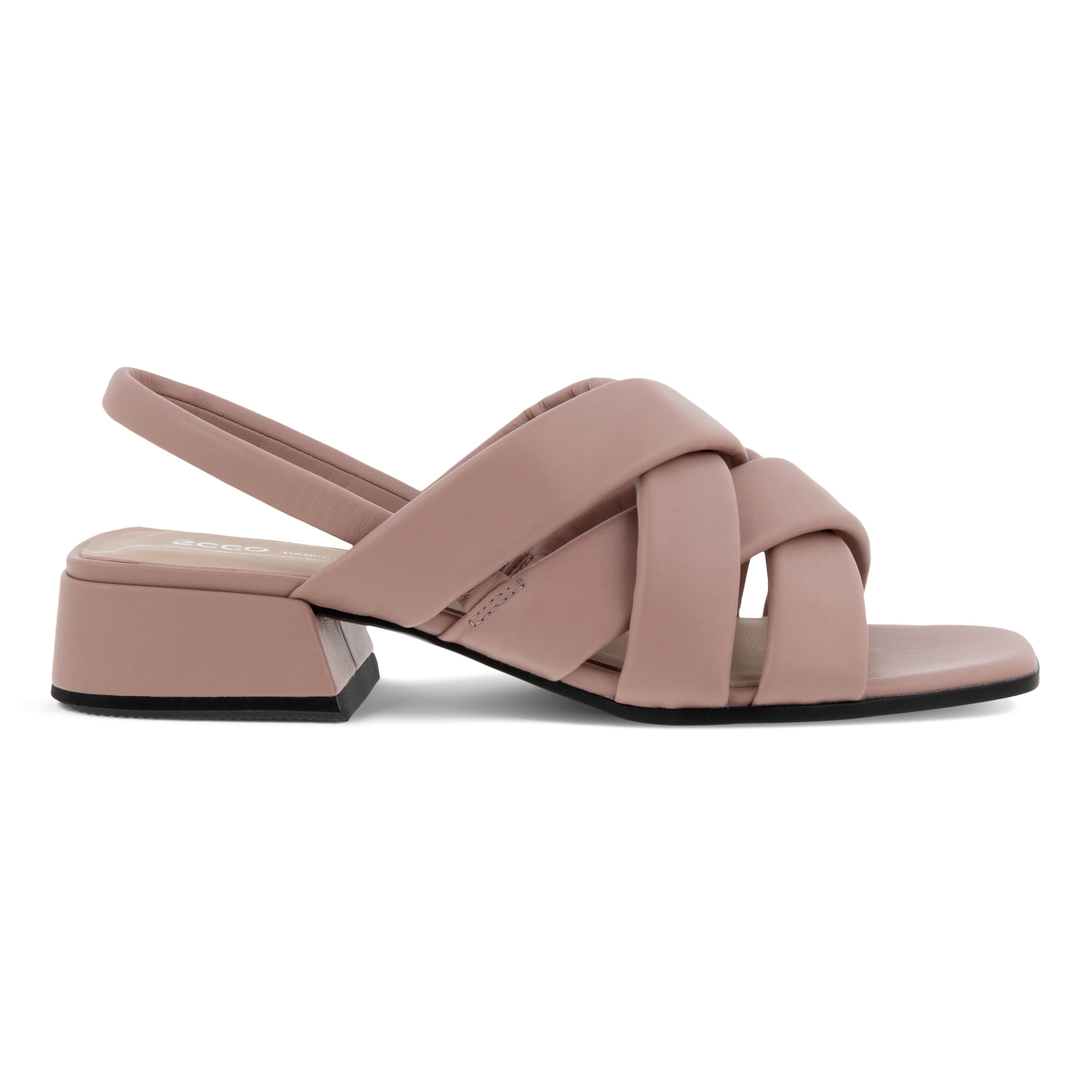 ECCO Women's Elevate Squared Block Heeled Sandals - Pink - Outside