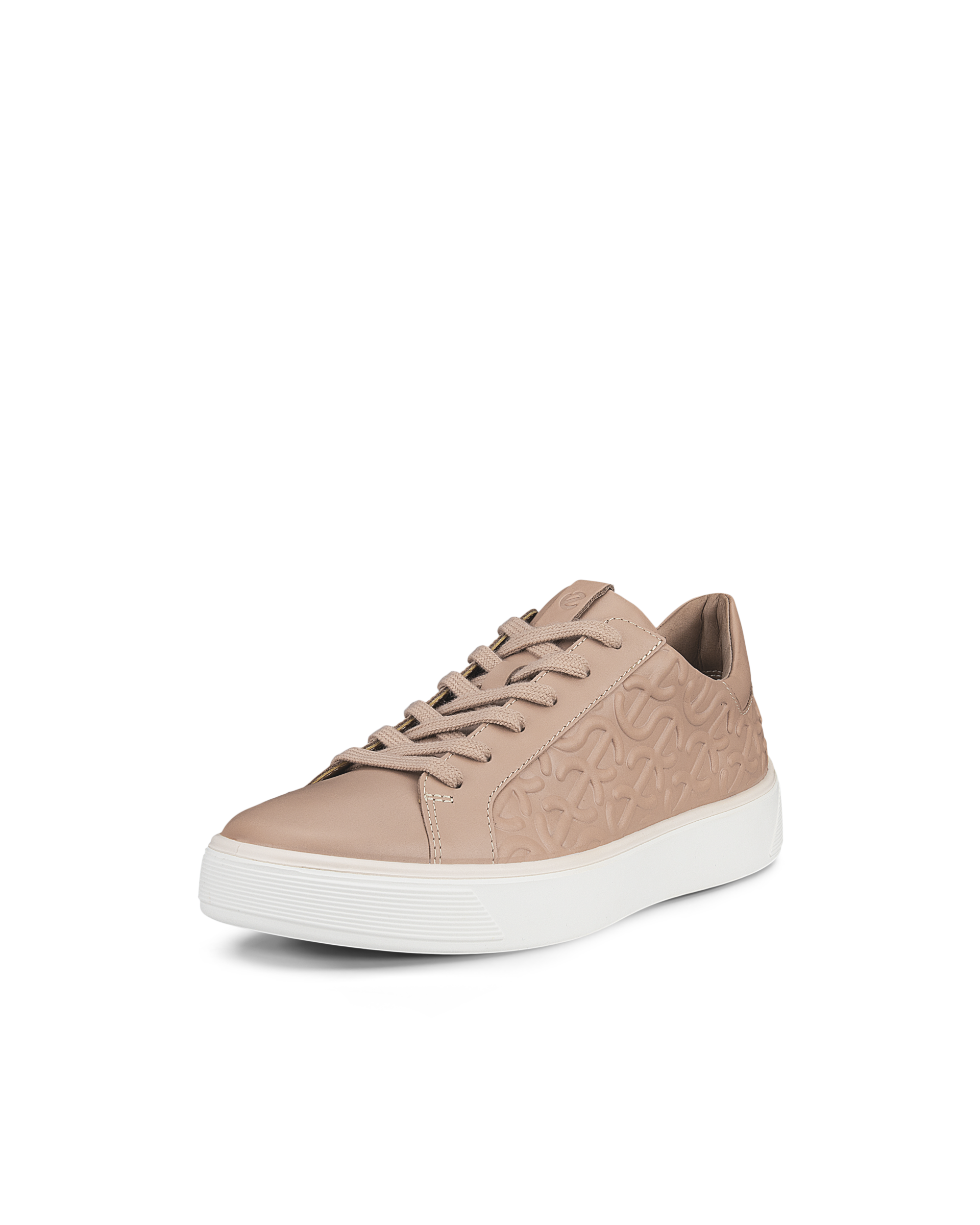 Women's ECCO® Street Tray Wave Leather Sneaker - Beige - Main