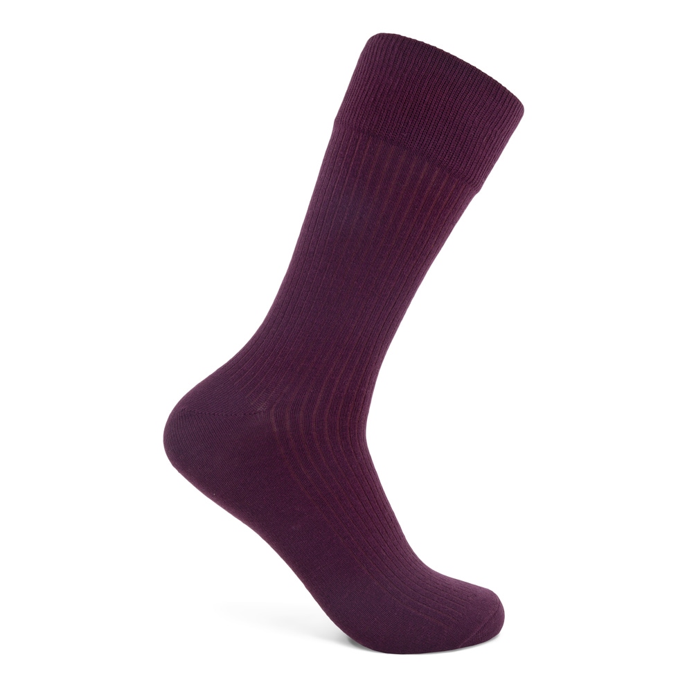 Men's ECCO® Classic Ribbed Mid-Cut Socks - Red - Detail-1