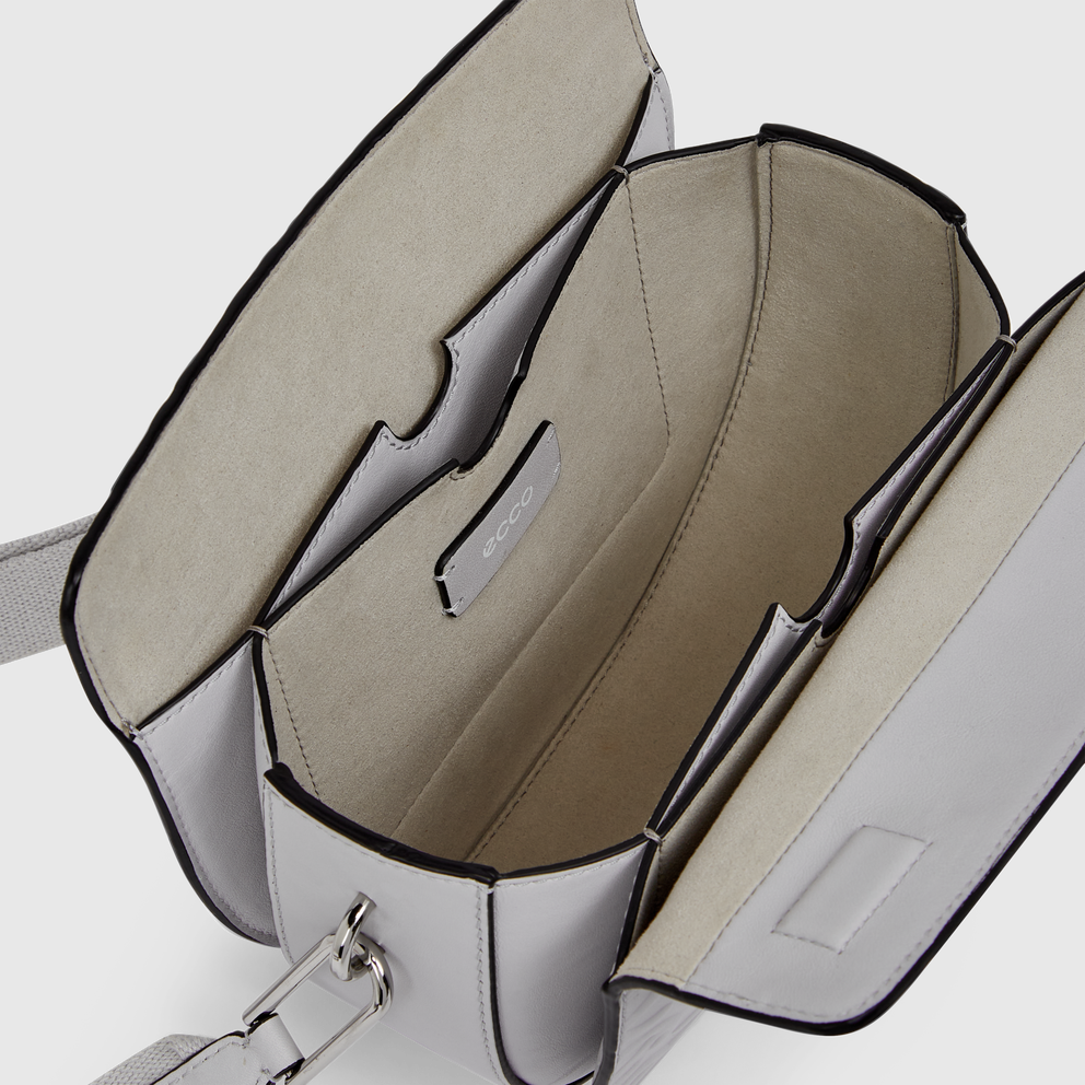 ECCO® Wave Leather Saddle Bag - Grey - Inside