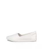 Women's ECCO® Simpil Leather Slip-On - White - Outside