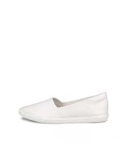 Women's ECCO® Simpil Leather Slip-On - White - Outside