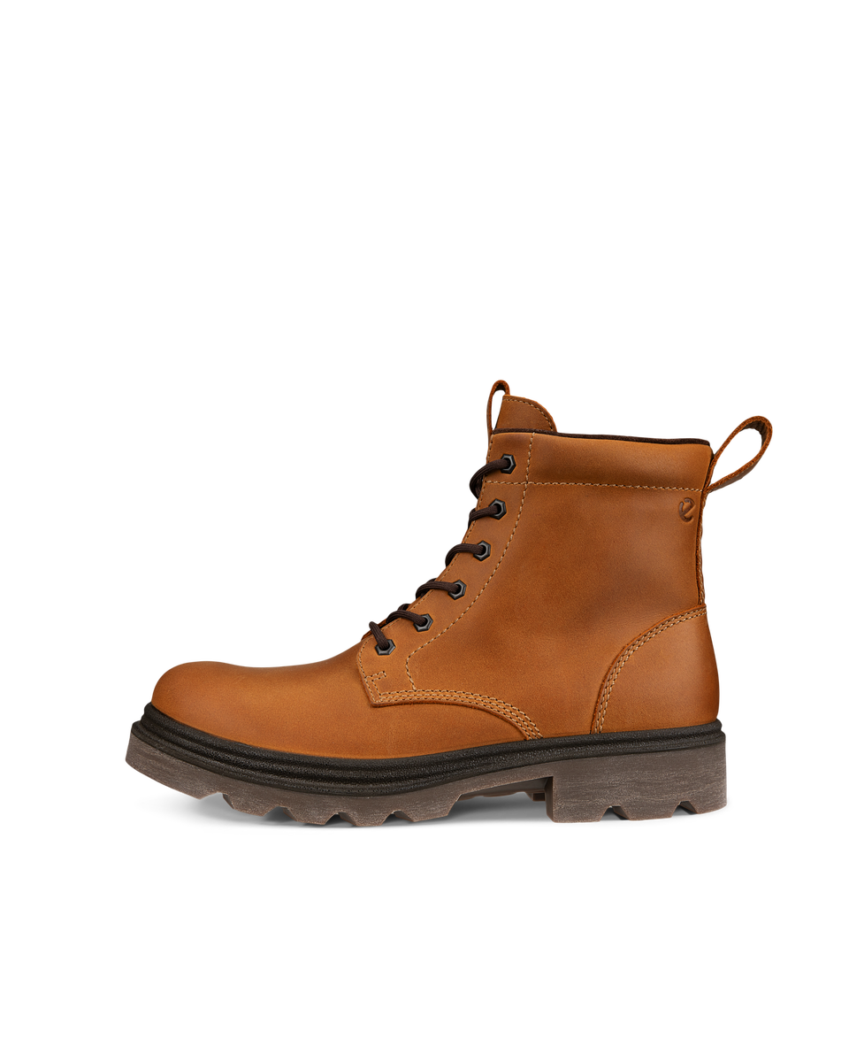 ECCO Men's Grainer Waterproof Leather Boots - Brown - Outside